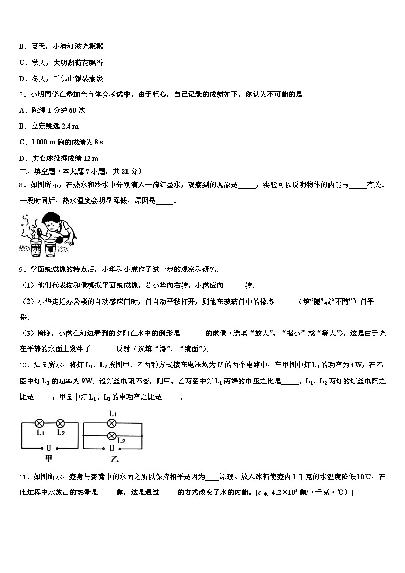 2025-2026学年黑龙江省佳木斯市中考物理五模试卷（含答案解析）第2页