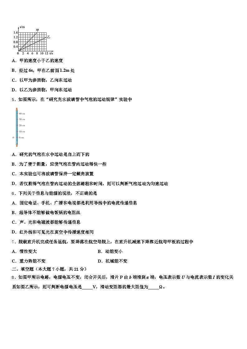 绍兴市2026年中考四模物理试题（含答案解析）第2页