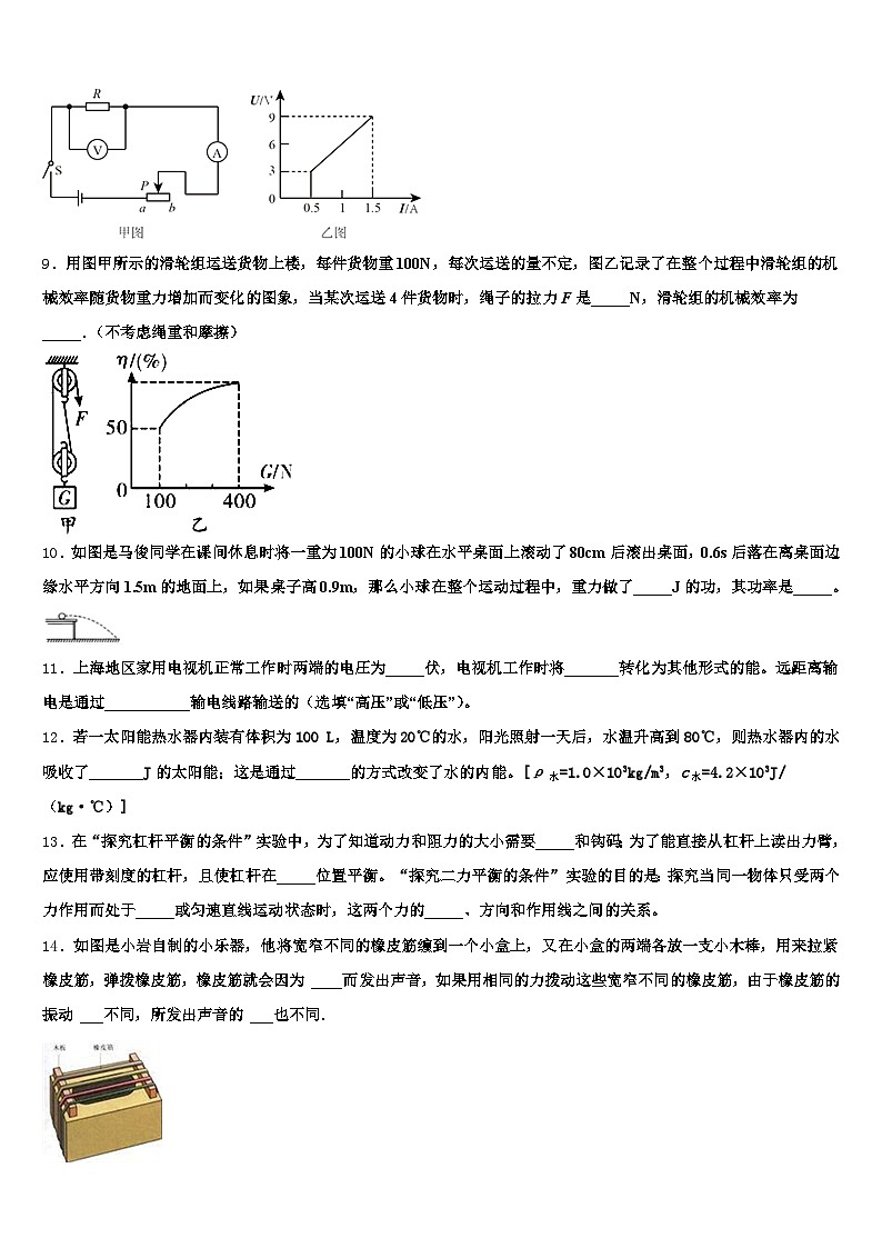 绍兴市2026年中考四模物理试题（含答案解析）第3页
