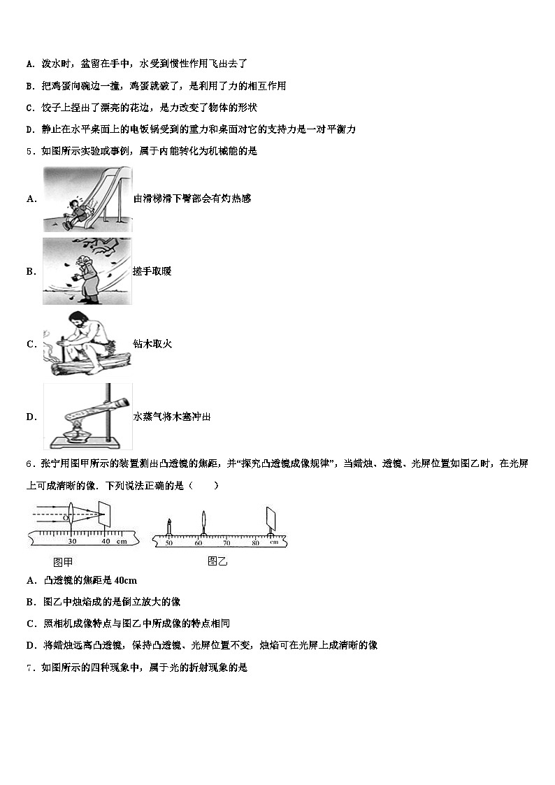 吉林省四平市2025-2026学年中考物理四模试卷（含答案解析）第2页