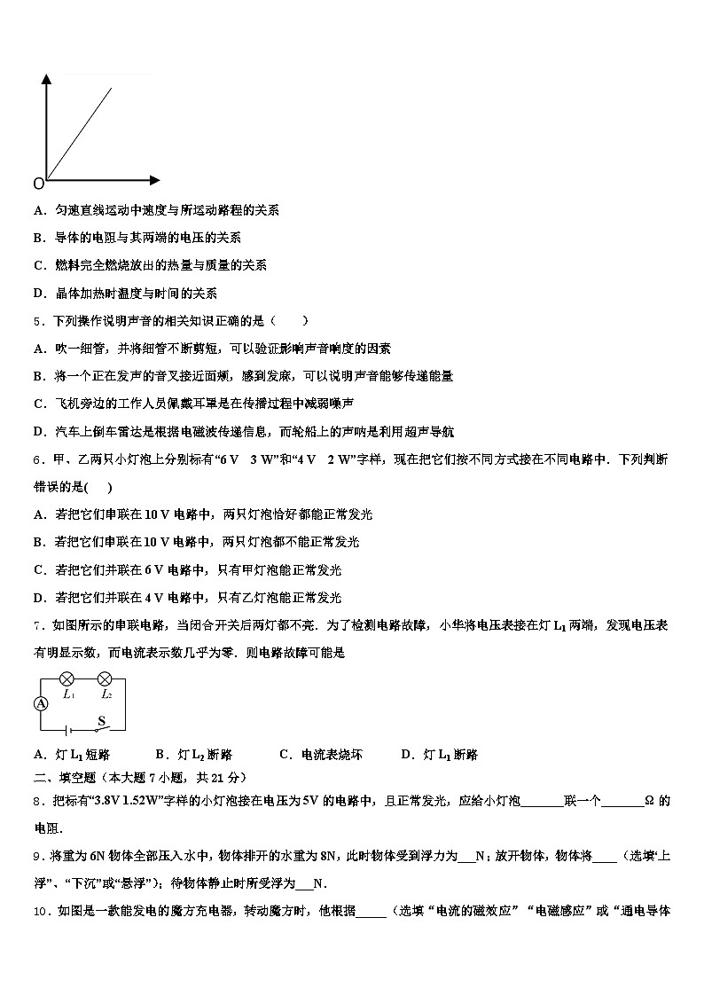 2025-2026学年广西壮族自治区贵港市中考四模物理试题（含答案解析）第2页