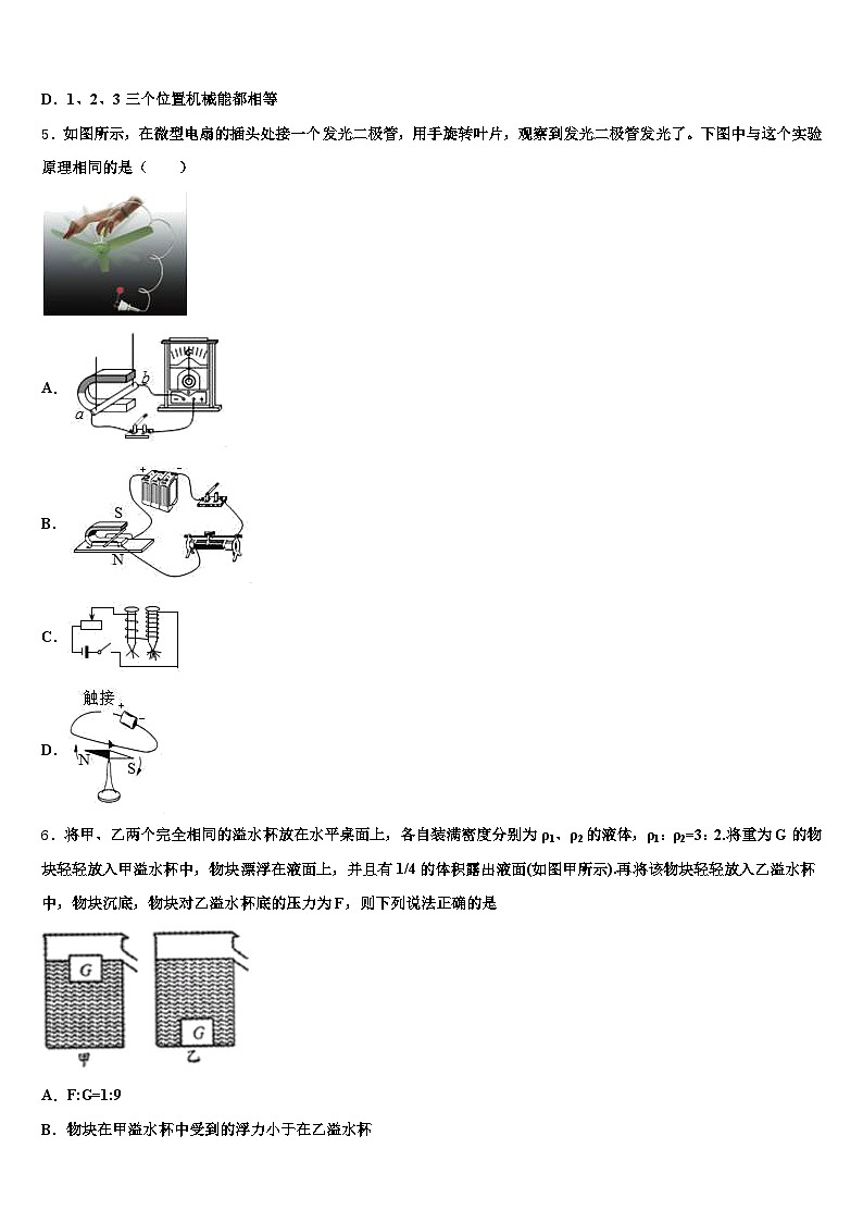 浙江省温州市2025-2026学年中考物理模拟试题（含答案解析）第2页
