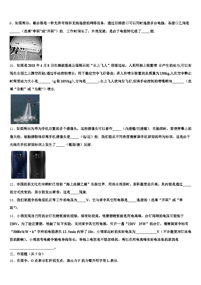 2026年南充市中考联考物理试题（含答案解析）第3页