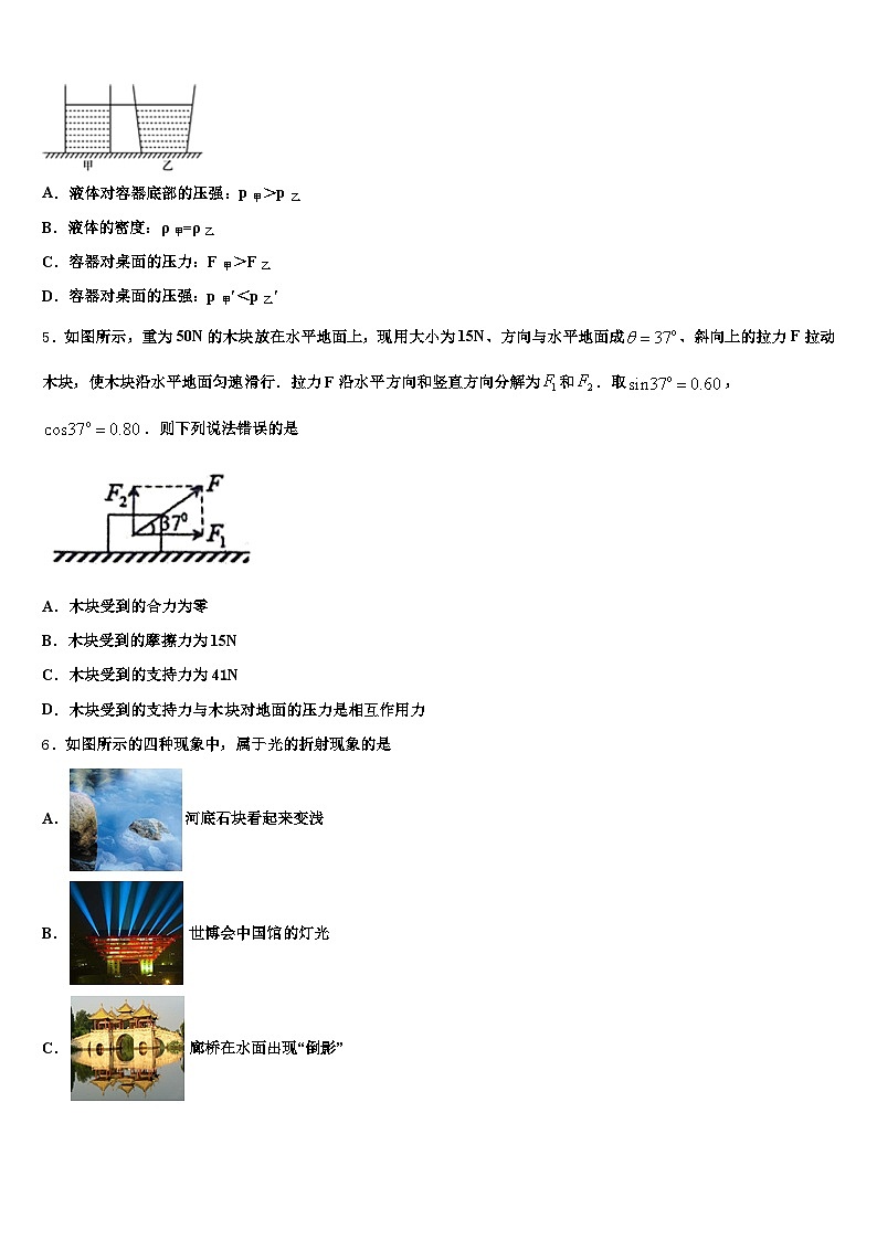 2026届浙江省台州市中考物理最后一模试卷（含答案解析）第2页
