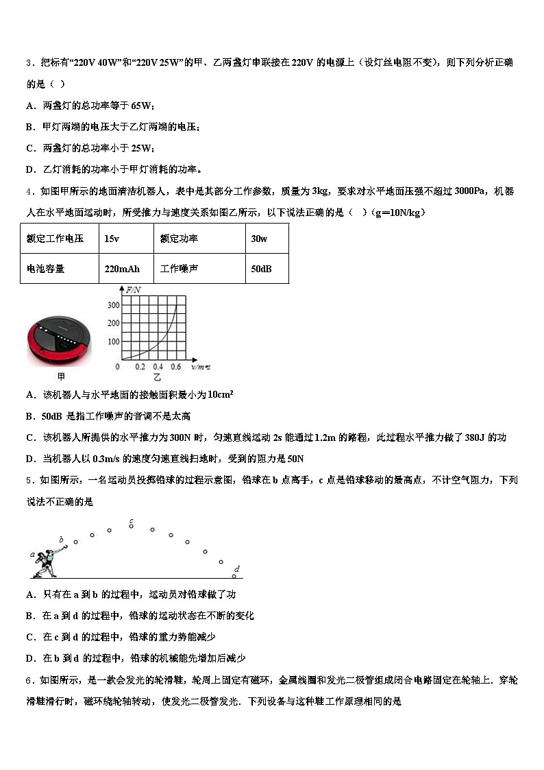 2025-2026学年广西壮族自治区钦州市中考四模物理试题（含答案解析）第2页