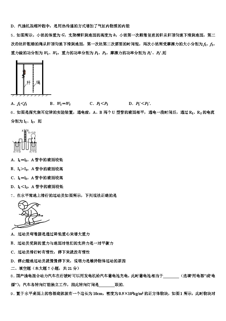 四川省内江市2025-2026学年初中物理毕业考试模拟冲刺卷（含答案解析）第2页