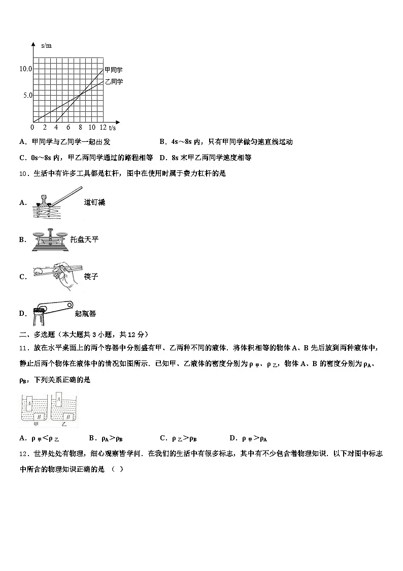 2025-2026学年泰安市中考适应性考试物理试题（含答案解析）第3页