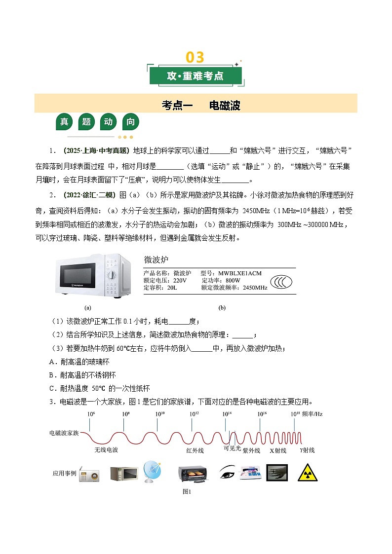 专题12 电磁波 原子 星系 能量与能源（复习讲义）（上海专用）（原卷版）第3页