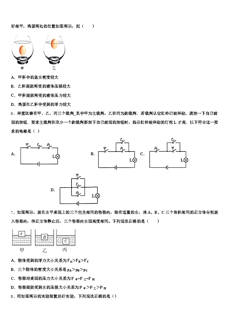 2025-2026学年甘肃省定西市中考适应性考试物理试题（含答案解析）第2页