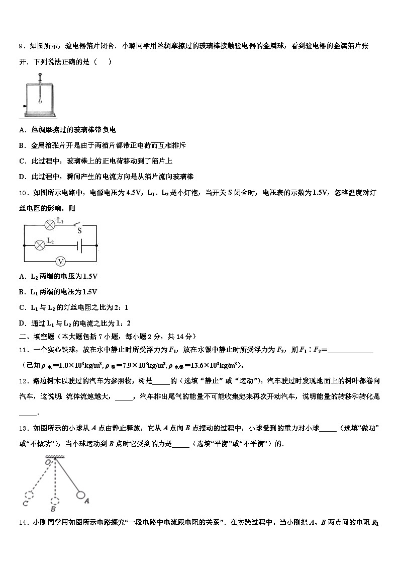 甘肃省定西市2025-2026学年中考物理模拟预测题（含答案解析）第3页
