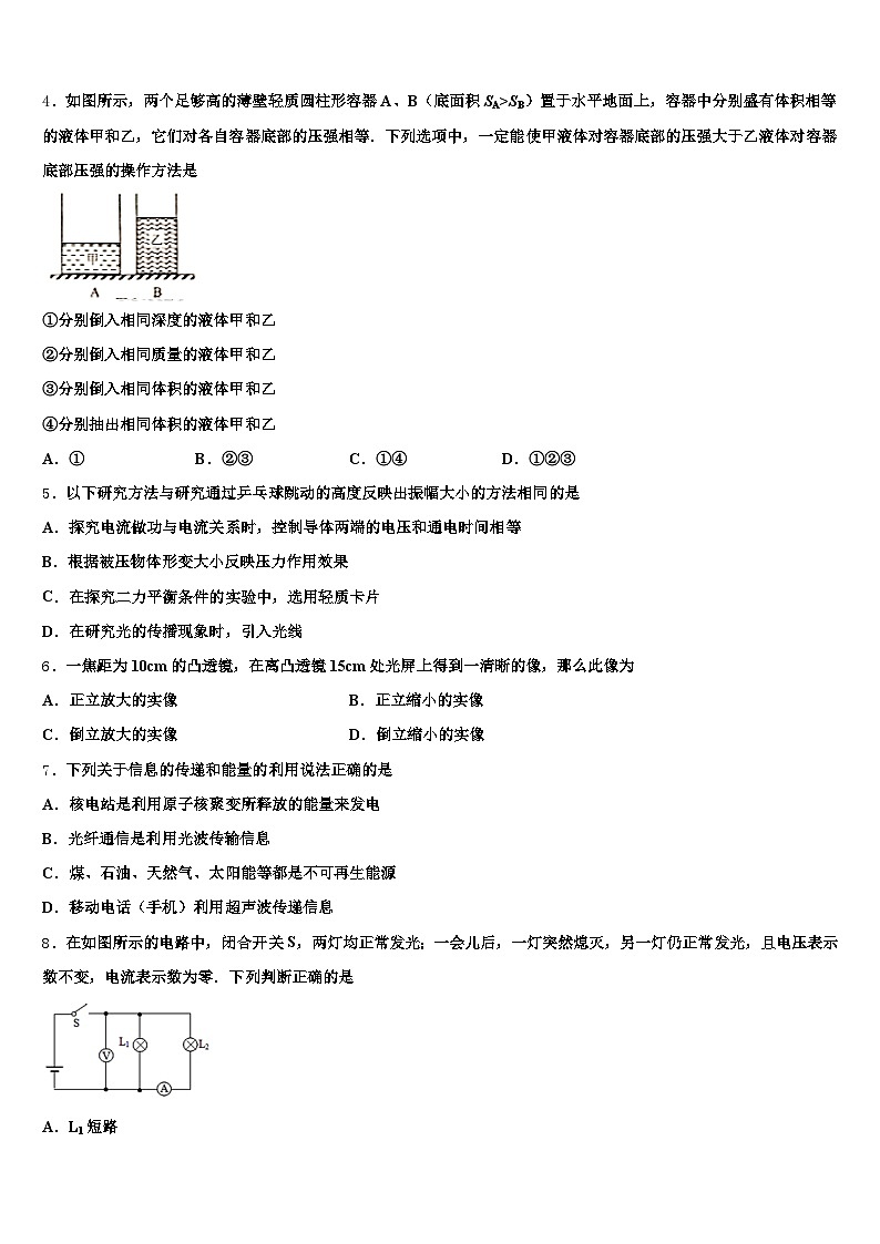 广东省深圳市2025-2026学年中考物理模试卷（含答案解析）第2页