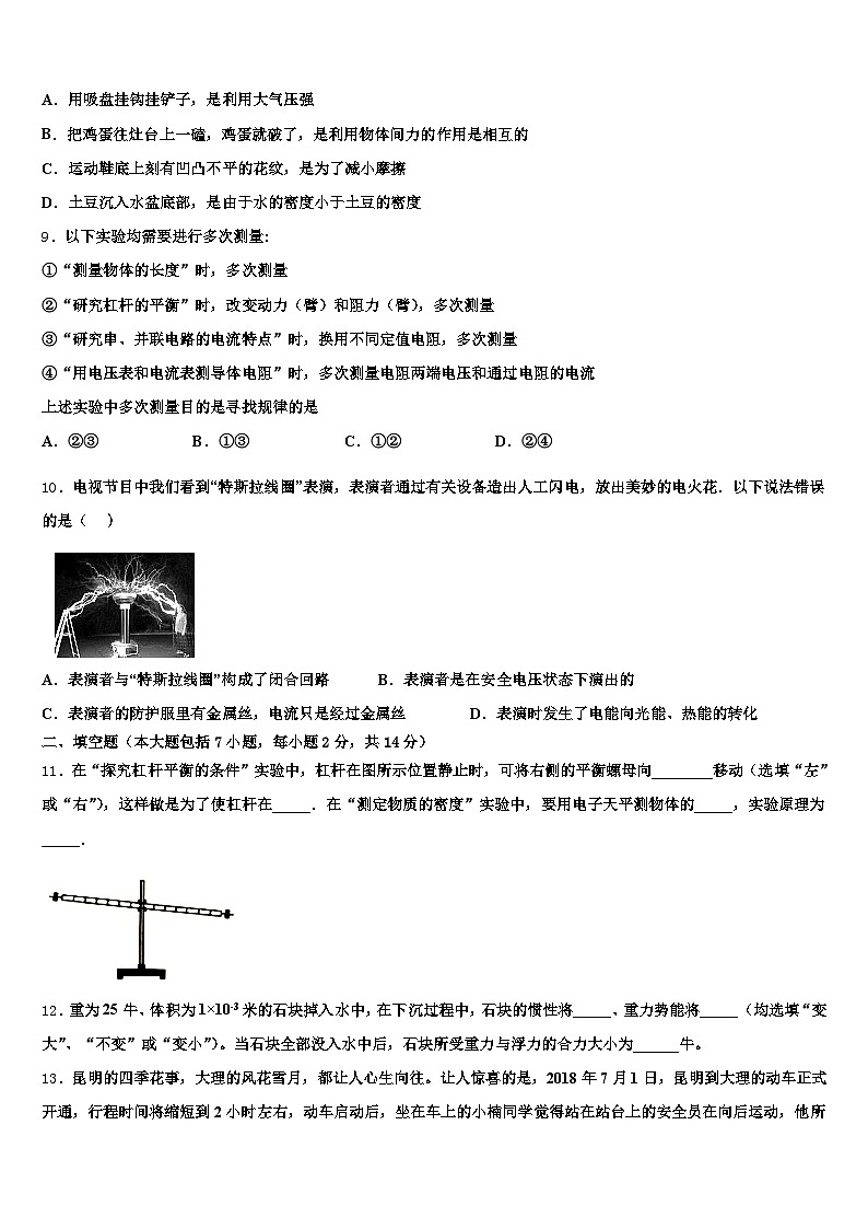 2025-2026学年邯郸市中考三模物理试题（含答案解析）第3页