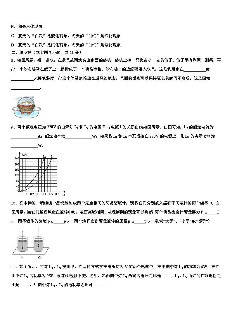 甘肃省临夏回族自治州2025-2026学年中考二模物理试题（含答案解析）第3页