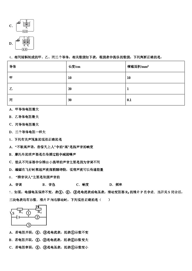 永州市2026年中考物理模拟预测试卷（含答案解析）第2页