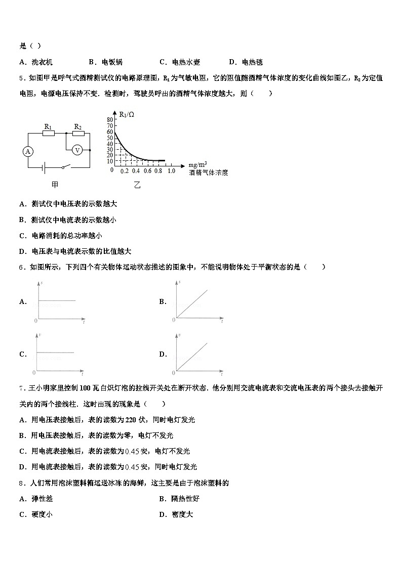 2026年新疆维吾尔自治区和田地区中考三模物理试题（含答案解析）第2页