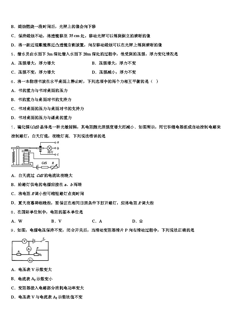 2025-2026学年四川省德阳市中考物理模拟试题（含答案解析）第2页