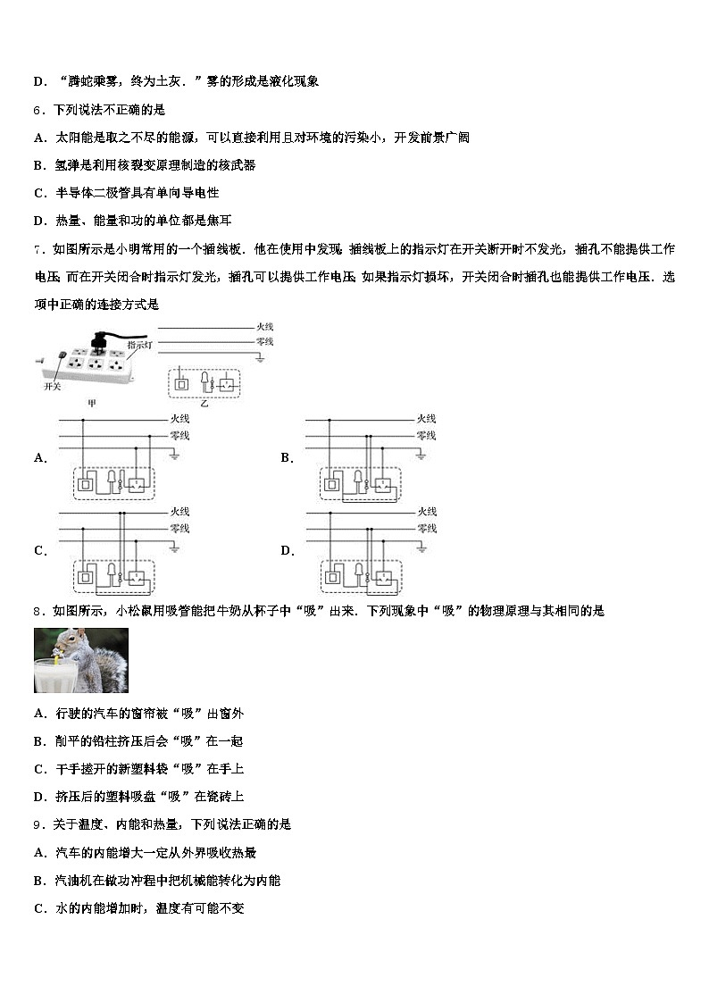 江苏省2025-2026学年中考联考物理试题（含答案解析）第2页