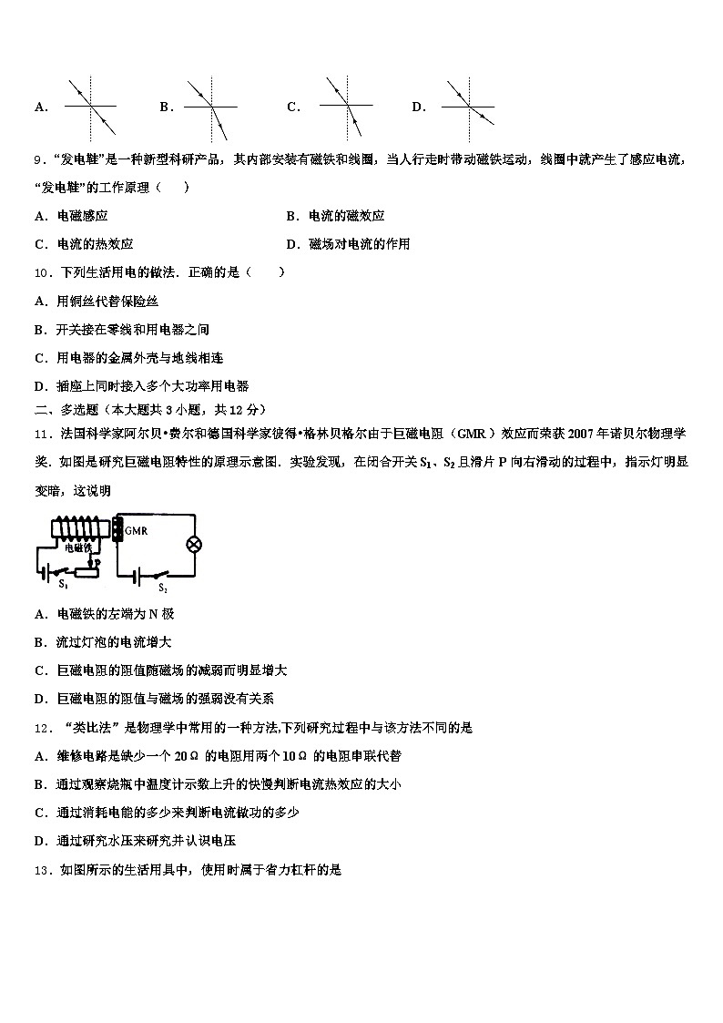 江西省吉安市2025-2026学年中考物理最后冲刺模拟试卷（含答案解析）第3页