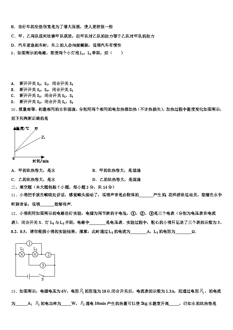 2026届湖北省武汉市中考物理仿真试卷（含答案解析）第3页