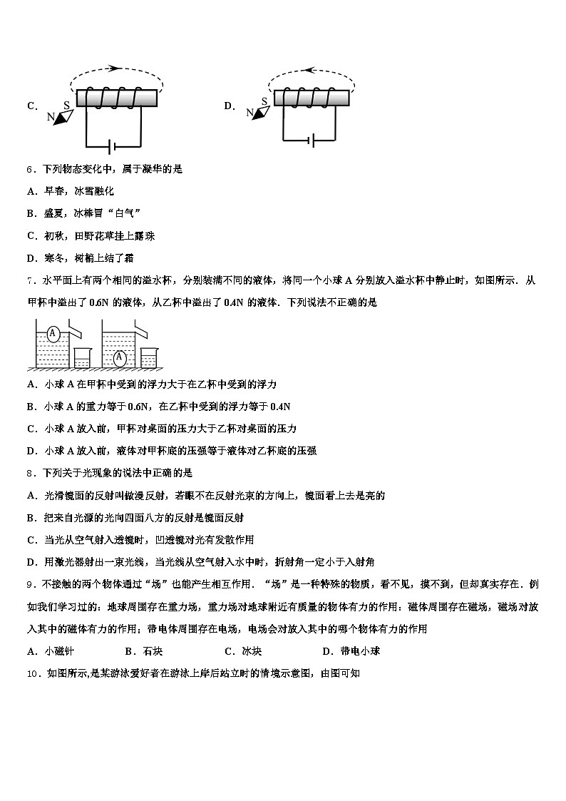 2025-2026学年云南省怒江傈僳族自治州中考物理适应性模拟试题（含答案解析）第3页