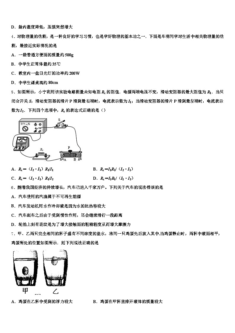 2026届江西省新余市中考物理最后冲刺浓缩精华卷（含答案解析）第2页