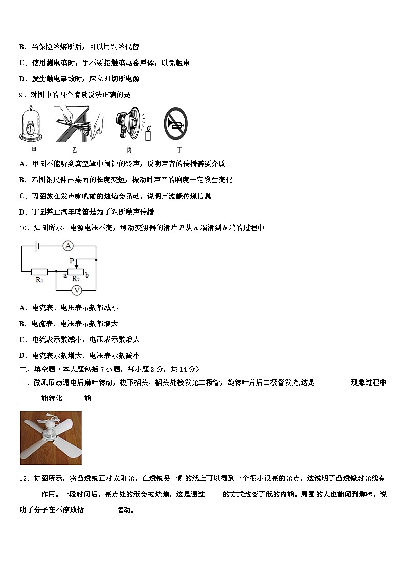 2026年黑龙江省鹤岗市中考四模物理试题（含答案解析）第3页