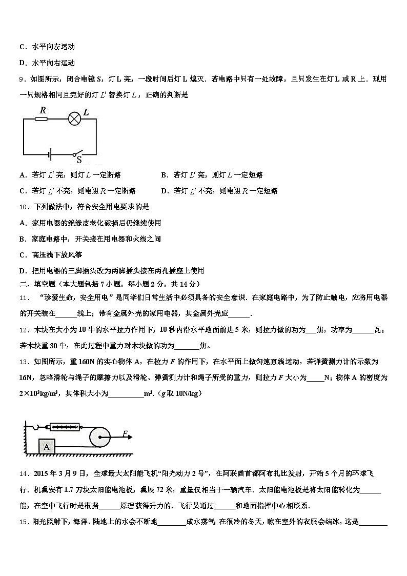2025-2026学年广西壮族自治区中考联考物理试题（含答案解析）第3页