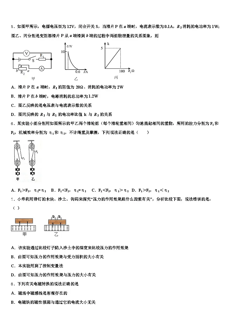 2026届宜宾市中考一模物理试题（含答案解析）第2页
