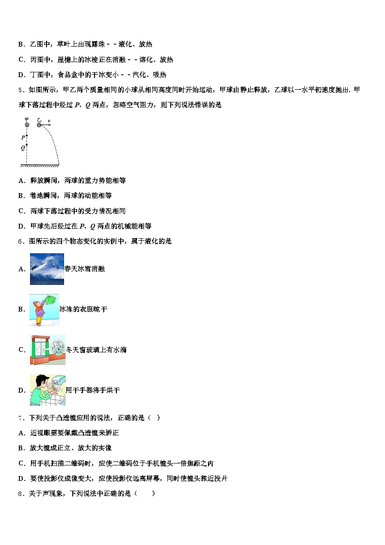 2025-2026学年江西省九江市中考冲刺卷物理试题（含答案解析）第2页