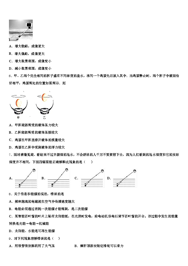 2026届长沙市初中物理毕业考试模拟冲刺卷（含答案解析）第2页