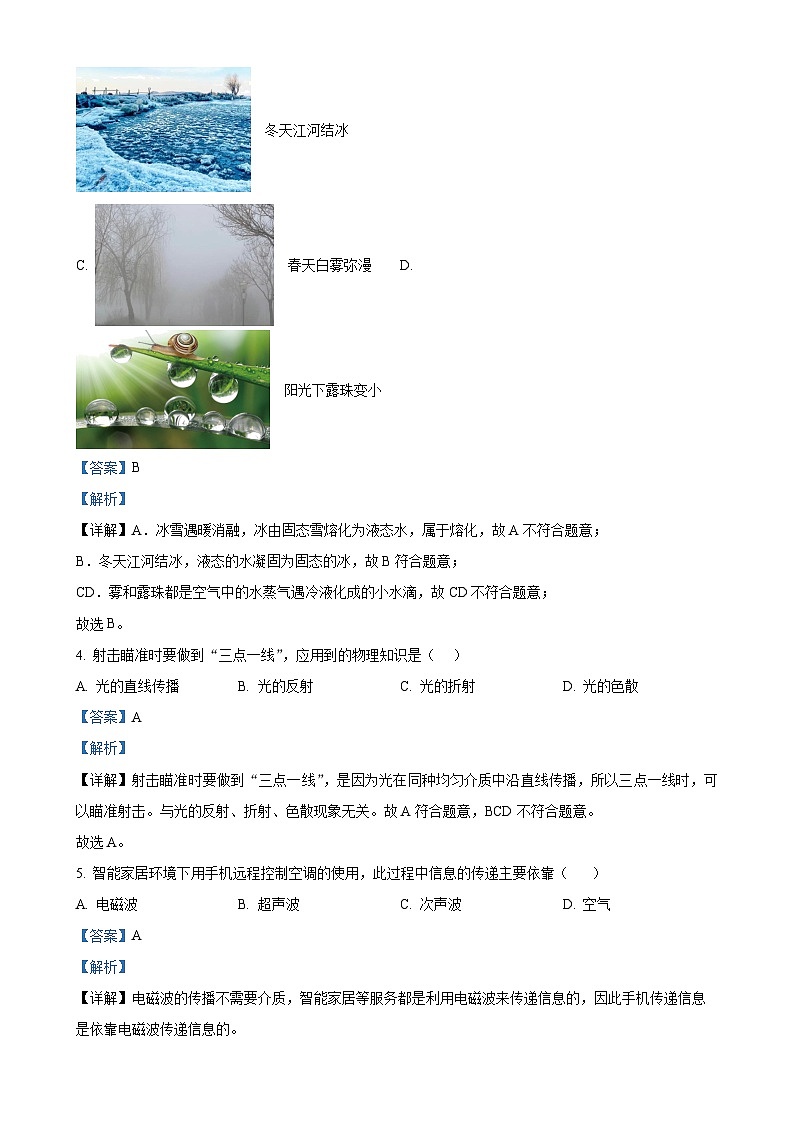 广西南宁天桃教育集团九年级下学期3月月考物理试题（解析版）-A4第2页