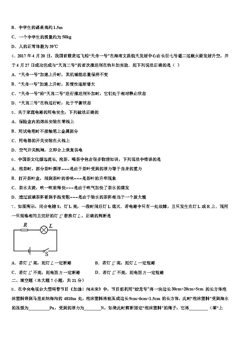 2026年安康市中考物理对点突破模拟试卷（含答案解析）第2页
