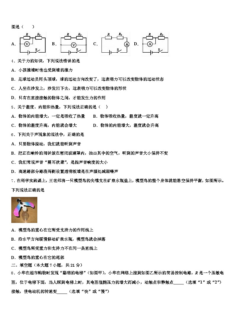 江西省景德镇市2026年中考物理模拟精编试卷（含答案解析）第2页