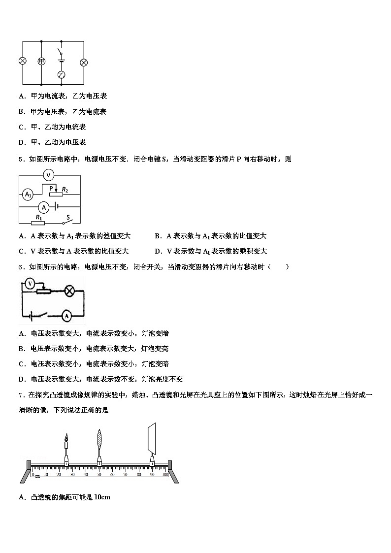 2025-2026学年甘肃省酒泉市中考四模物理试题（含答案解析）第2页