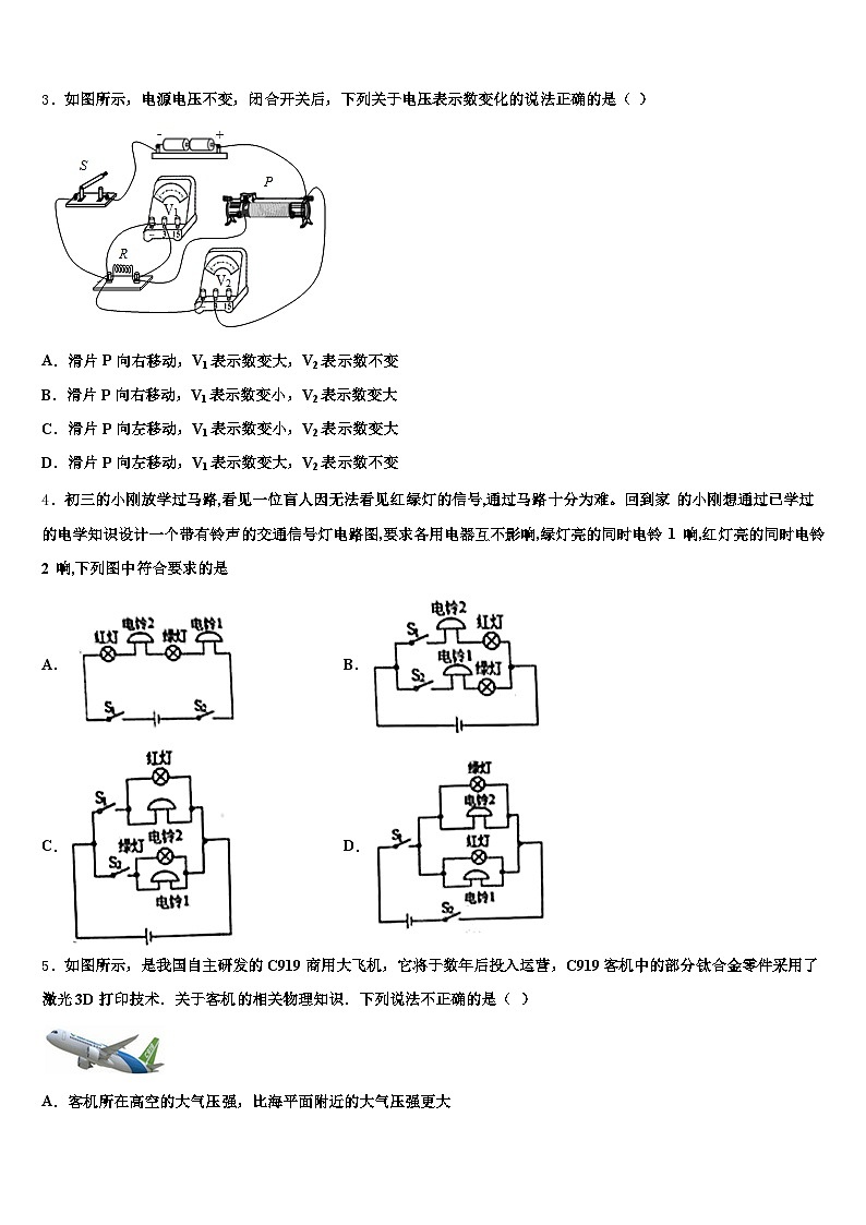 2025-2026学年三亚市中考二模物理试题（含答案解析）第2页