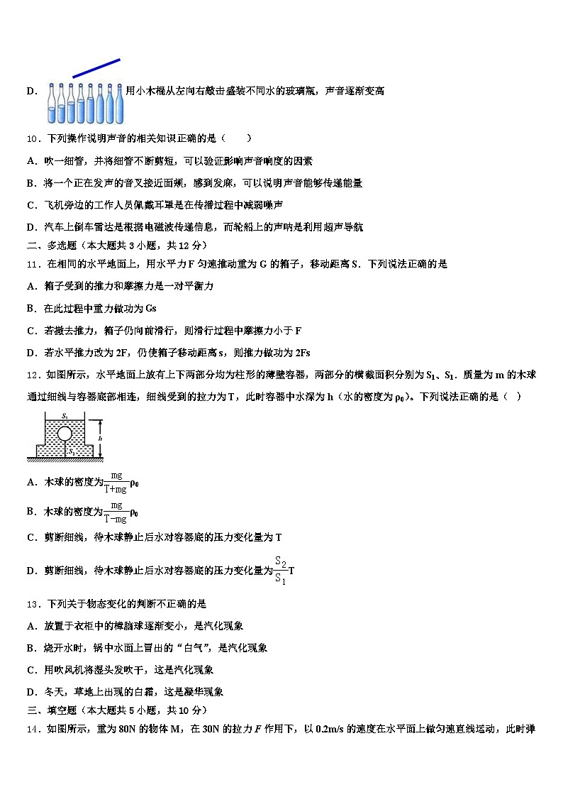 2025-2026学年广东省惠州市中考联考物理试卷（含答案解析）第3页