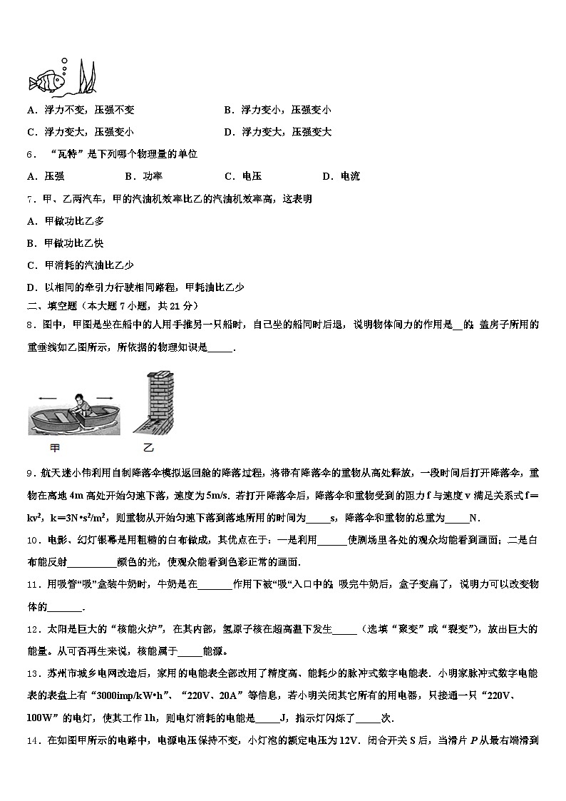 2026年抚顺市中考物理五模试卷（含答案解析）第2页