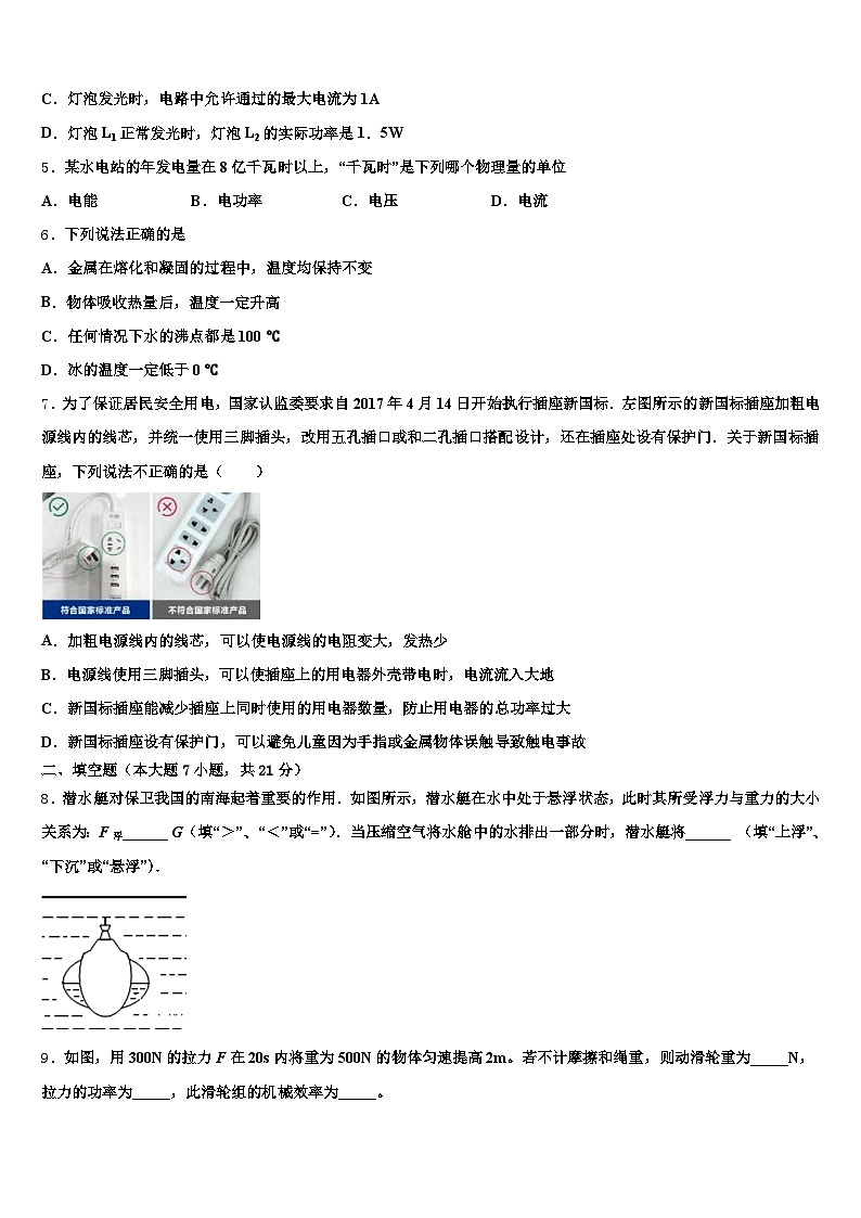 新疆维吾尔自治区昌吉回族自治州2026年中考猜题物理试卷（含答案解析）第2页