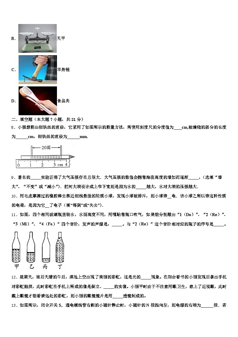 四川省绵阳市2025-2026学年初中物理毕业考试模拟冲刺卷（含答案解析）第3页