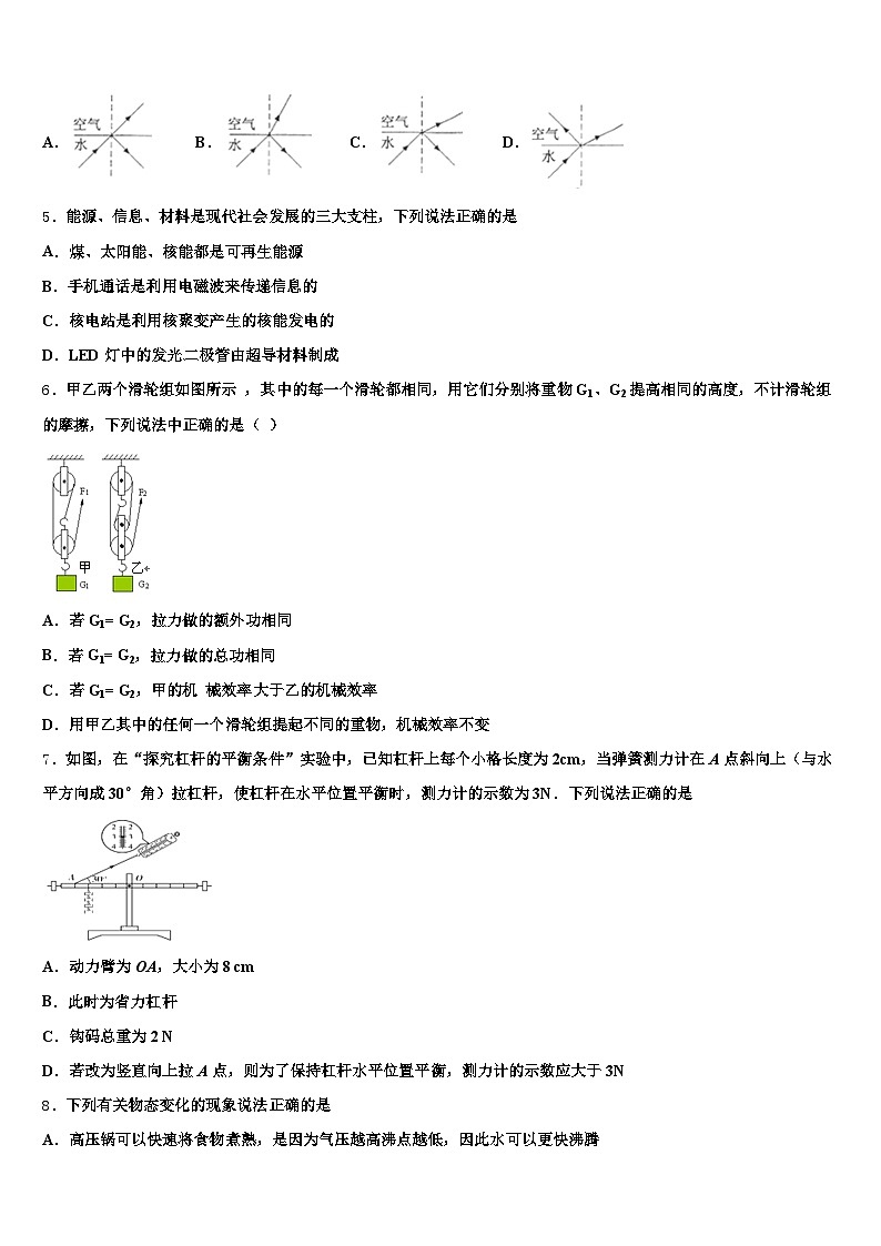 2026届安徽省马鞍山市初中物理毕业考试模拟冲刺卷（含答案解析）第2页