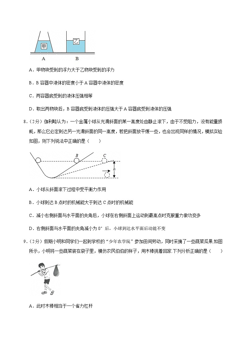 2026届山东省枣庄市中考物理自编模拟卷 （原卷版）第3页