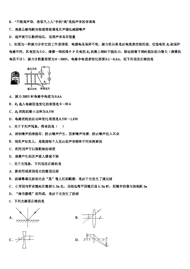 2025-2026学年孝感市中考物理全真模拟试题（含答案解析）第2页