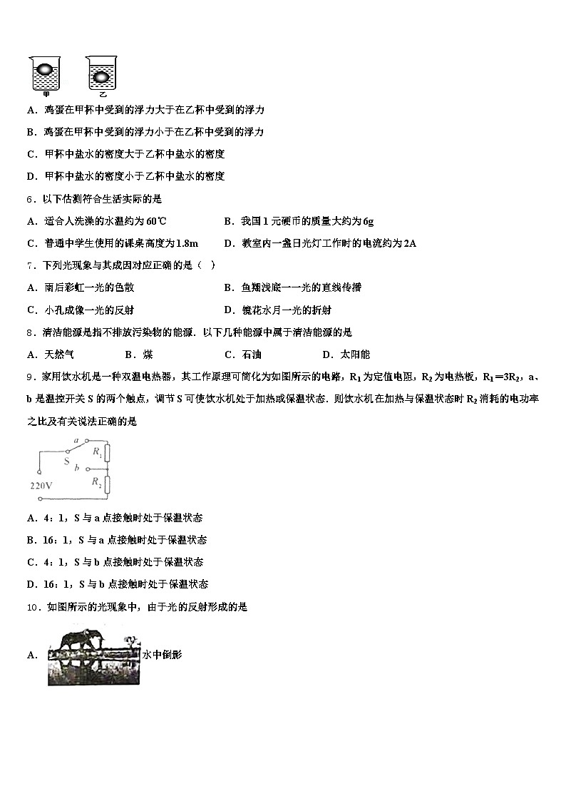 2025-2026学年晋城市中考押题物理预测卷（含答案解析）第2页