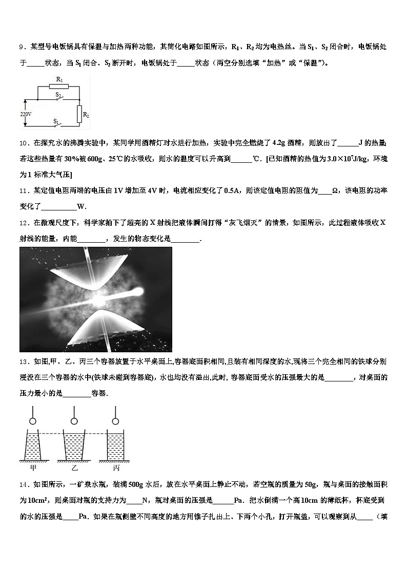 2025-2026学年滁州市中考押题物理预测卷（含答案解析）第3页