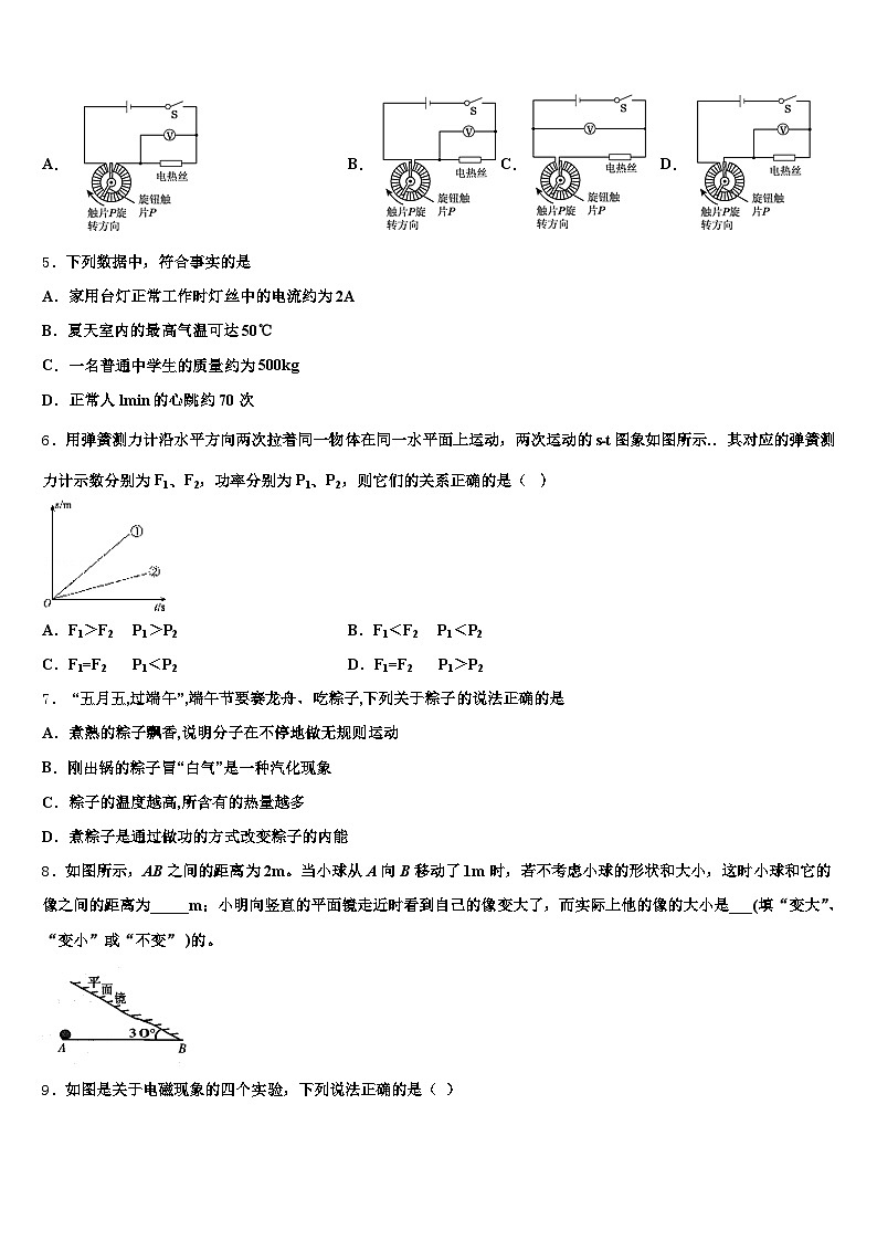 鞍山市2025-2026学年中考物理押题试卷（含答案解析）第2页