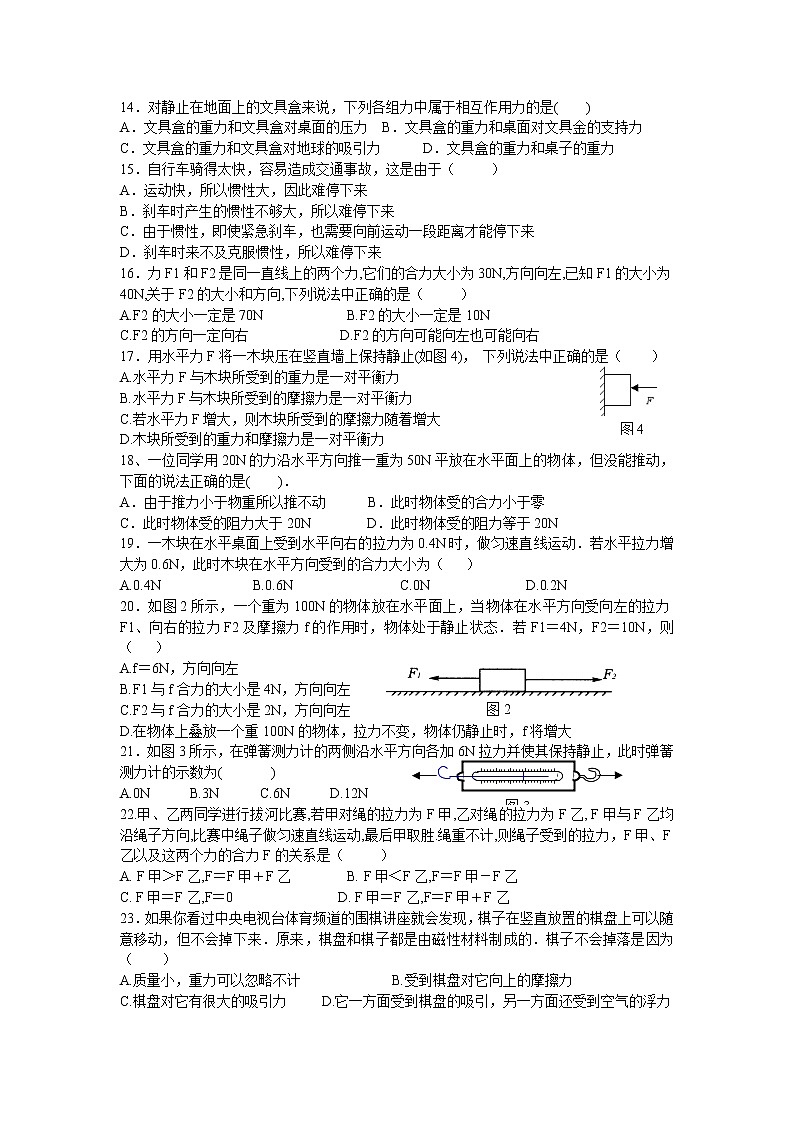 人教版八年级物理下册 7—9章 综合易错题汇总 无答案第2页