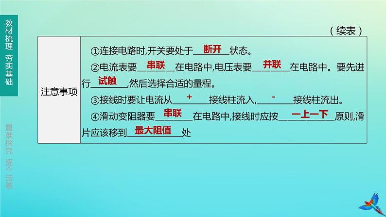 （福建专版）2020中考物理复习方案第01篇教材复习第四单元电磁学第13课时探究电路第02讲有关电阻、欧姆定律的实验课件05