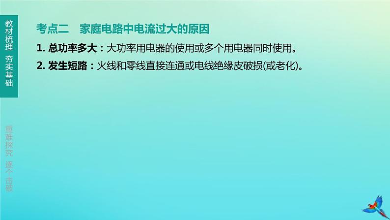 （福建专版）2020中考物理复习方案第01篇教材复习第四单元电磁学第13课时探究电路第03讲家庭用电课件06