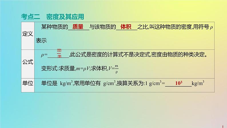 （山西专版）2020中考物理复习方案第一篇教材梳理第05课时质量与密度课件08