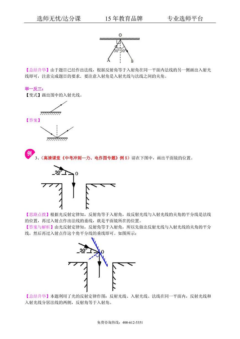 物理中考冲刺：光学作图专题（基础）知识讲解03